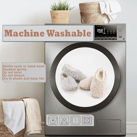 2-Pair Women's Cozy Sherpa Lined Slipper Socks with Non-Slip Grippers - Picture 4 of 6